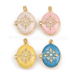 Plastic Imitation Pearl Locket Pendants&nbsp;KK-P335-11G