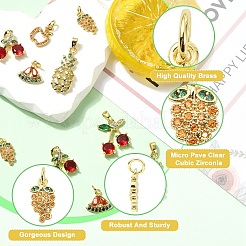 2Pcs Brass Micro Pave Cubic Zirconia Pendants&nbsp;KK-YW0003-22