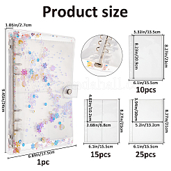 1Pc Rectangle Clear PVC 6-Ring Mini Binders&nbsp;AJEW-FH0006-68