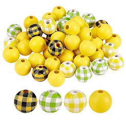 Painted Natural Wood Beads&nbsp;WOOD-SZ0001-09