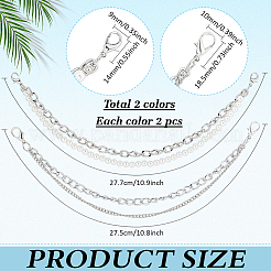 2Pcs Alloy Curb Chain with Plastic Pearl Bead Double Layer Boot Strap Chains&nbsp;AJEW-ME0003-15