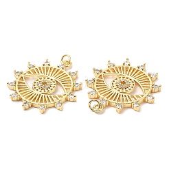 Rack Plating Brass Micro Pave Cubic Zirconia Pendants&nbsp;KK-A185-30G
