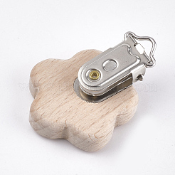 Beech Wood Baby Pacifier Holder Clips&nbsp;WOOD-T015-12