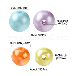250Pcs 2 Styles Opaque Acrylic Beads&nbsp;MACR-FS0001-63