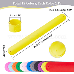 12Pcs 12 Style Silicone Slap Bracelets Set&nbsp;BJEW-NB0001-07