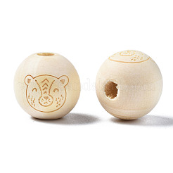 Unfinished Natural Wood European Beads&nbsp;WOOD-S045-151