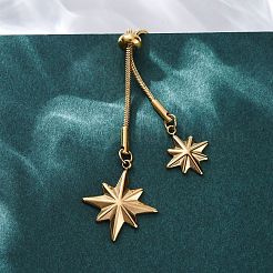 304 Stainless Steel Star Lariat Slider Necklaces&nbsp;NJEW-R026-14G