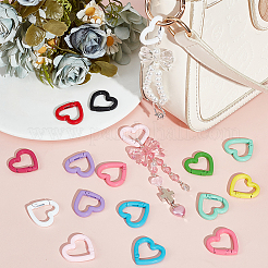 26Pcs 13 Colors Zinc Alloy Spring Gate Rings&nbsp;AJEW-SC0003-03
