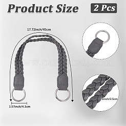 2Pcs Braided PU Leather Handles&nbsp;PURS-CL0001-18B