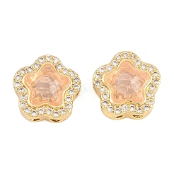 Brass Clear Cubic Zirconia Beads&nbsp;KK-B186-01G