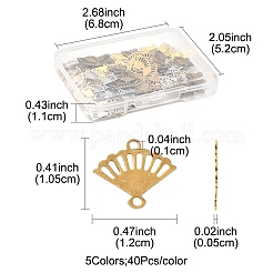 200Pcs 5 Colors Brass Laser Cut Hollow Connector Charms&nbsp;KK-FS0001-71