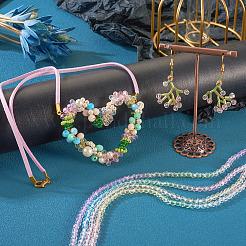 8 Strands 4 Colors Transparent Glass Beads Strands&nbsp;GLAA-TA0001-23