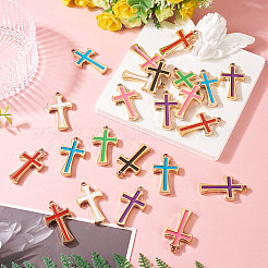 32Pcs 8 Colors Plastic Enamel Pendants&nbsp;CCB-TA0001-17