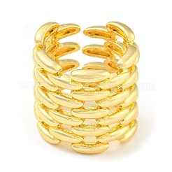 Rack Plating Brass Oval Open Cuff Rings&nbsp;RJEW-Q784-05G