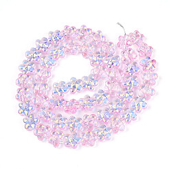 Transparency Electroplate Glass Beads Strands&nbsp;GLAA-T023-38A-04