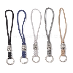 5Pcs 5 Colors Alloy Skull 7 Inner Cores Polyester & Spandex Cord Ropes Pendant Decorations&nbsp;HJEW-JM04320