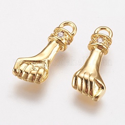 Brass Micro Pave Cubic Zirconia Pendants&nbsp;ZIRC-G133-02G-A