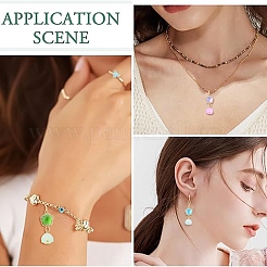 10Pcs 5 Styles Glass & Alloy & Acrylic Pendants&nbsp;PALLOY-YW00219