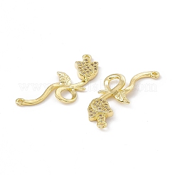Brass Micro Pave Clear Cubic Zirconia Connector Charms&nbsp;KK-E068-VC018