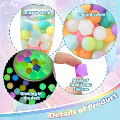 Luminous 56pcs 28 Color Round Food Grade Silicone Beads&nbsp;SIL-CJ0001-31