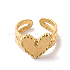 Ion Plating(IP) 304 Stainless Steel Heart Open Cuff Rings for Women&nbsp;LS-RJEW-H136-02G
