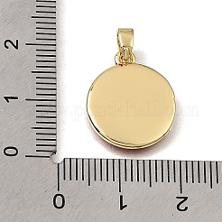 Brass with Red Enamel Pendants&nbsp;KK-CBAA632-05G