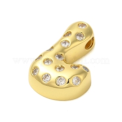 Rack Plating Brass Micro Pave Clear Cubic Zirconia Perdants&nbsp;KK-C067-11G-L