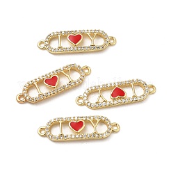 Brass Micro Pave Clear Cubic Zirconia Connetor Charms&nbsp;KK-E068-VB404-2