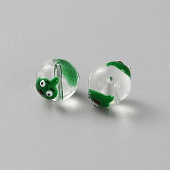 Round Handmade Lampwork Beads&nbsp;LAMP-WH0003-015B