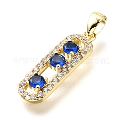 Brass Micro Pave Cubic Zirconia Pendants&nbsp;KK-V011-30G-B