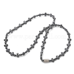 Non-Magnetic Hematite Beads Necklaces for Women Men&nbsp;NJEW-R020-01