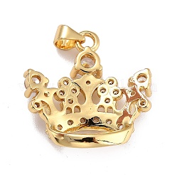 Brass Micro Pave Clear Cubic Zirconia Pendants&nbsp;X-ZIRC-A021-45G