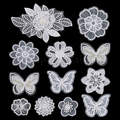 12Pcs 10 Styles Computerized Embroidery Organza Ornament Accesories&nbsp;PATC-NB0001-45