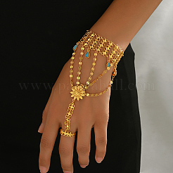 Bohemian Style Alloy Sunflower Link Finger Ring Bracelets&nbsp;KM3412