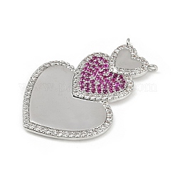 Brass Micro Pave Cubic Zirconia Pendants&nbsp;KK-M322-39P