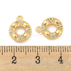 Brass Micro Pave Clear Cubic Zirconia Charms&nbsp;KK-G492-01G