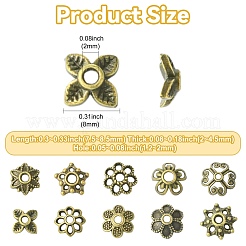 200Pcs 10 Styles Zinc Alloy Bead Caps&nbsp;FIND-CJ0004-78