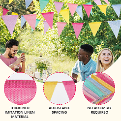 Imitated Burlap Bunting Triangle Flag Banner&nbsp;FIND-WH20019-120