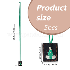 5Pcs Non-woven Fabrics Rectangle with Saint Pendant Necklaces&nbsp;NJEW-DC0001-30