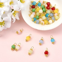 40Pcs 8 Style Glass Pendants&nbsp;PALLOY-YW00165