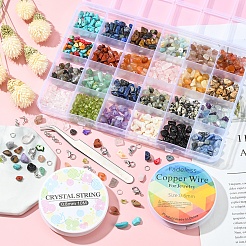 DIY Gemstone Bracelet Necklace Making Kit&nbsp;DIY-YW0006-40