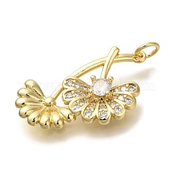 Rack Plating Brass Micro Pave Cubic Zirconia Pendants&nbsp;KK-I720-23G