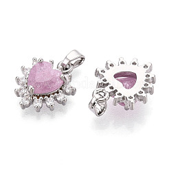 Brass Micro Pave Cubic Zirconia Pendants&nbsp;KK-N264-09P