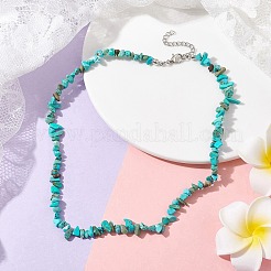 Natural Howlite Chip Beaded Necklace&nbsp;NJEW-JN04615-07