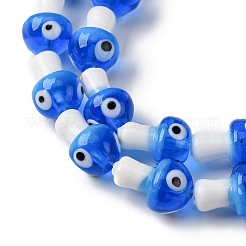 Handmade Evil Eye Lampwork Beads Strands&nbsp;LAMP-S069-01F