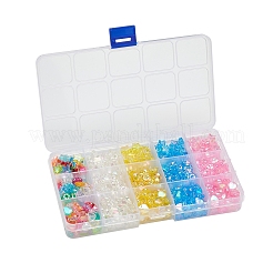 600Pcs 15 Styles Transparent Acrylic Beads&nbsp;TACR-YW0001-36
