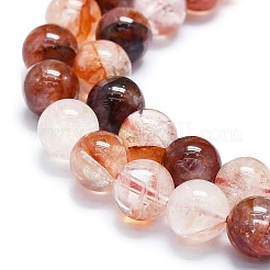 Natural Red Hematoid Quartz/Ferruginous Quartz Beads Strands&nbsp;G-K245-A02-04