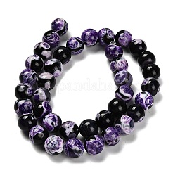 Dyed Natural Fire Crackle Agate Beads Strands&nbsp;G-G203-10E-10mm
