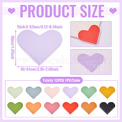 12Pcs 12 Colors Imitation Leather Book Corner Protectors&nbsp;AJEW-TA0001-98