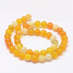 Natural Striped Agate/Banded Agate Bead Strands&nbsp;G-K155-A-8mm-06
